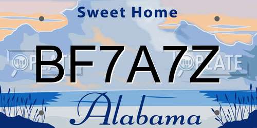 BF7A7Z Alabama License Plate