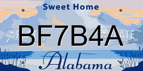 BF7B4A Alabama License Plate