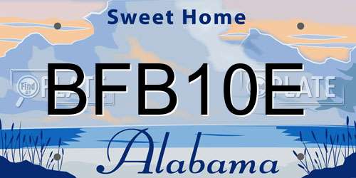 BFB10E Alabama License Plate