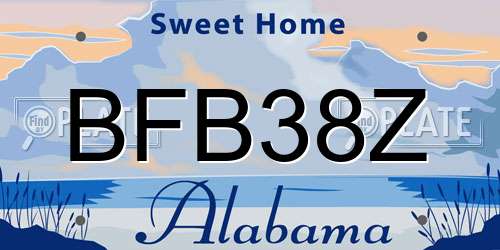 BFB38Z Alabama License Plate