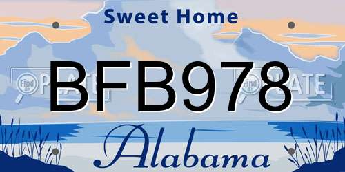 BFB978 Alabama License Plate