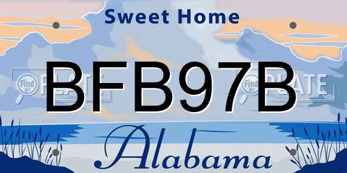 BFB97B Alabama License Plate