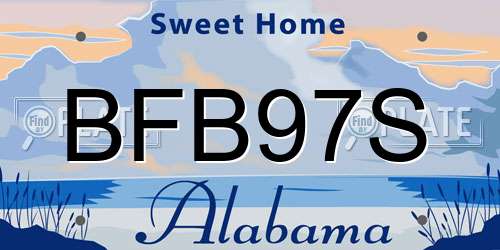BFB97S Alabama License Plate