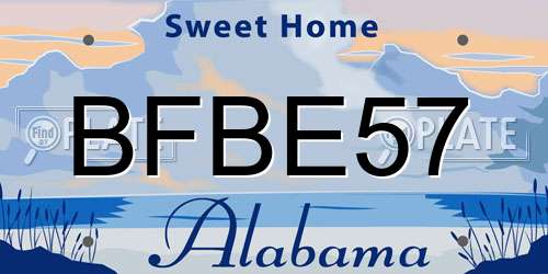 BFBE57 Alabama License Plate