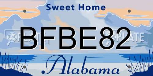 BFBE82 Alabama License Plate