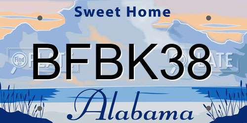 BFBK38 Alabama License Plate