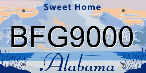 BFG9000 Alabama License Plate