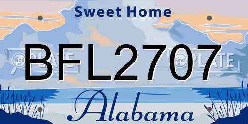 BFL2707 Alabama License Plate