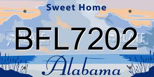 BFL7202 Alabama License Plate