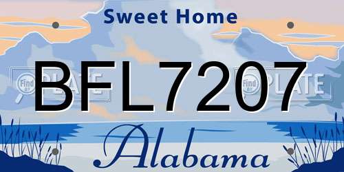 BFL7207 Alabama License Plate