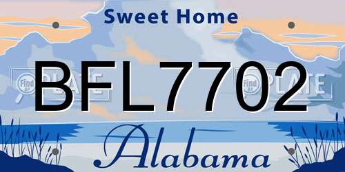 BFL7702 Alabama License Plate
