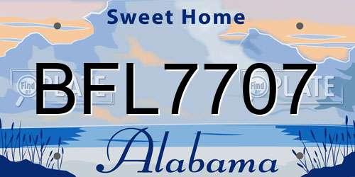 BFL7707 Alabama License Plate
