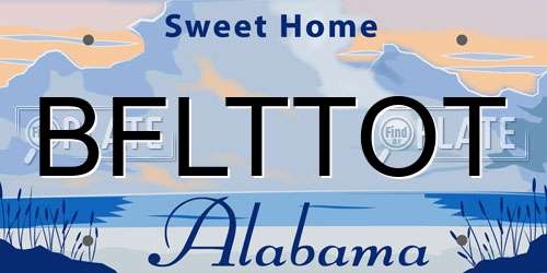 BFLTTOT Alabama License Plate