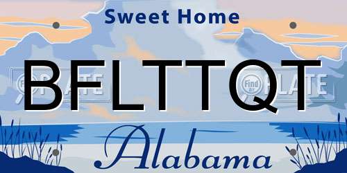 BFLTTQT Alabama License Plate