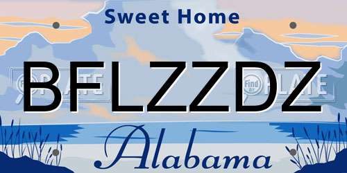 BFLZZDZ Alabama License Plate