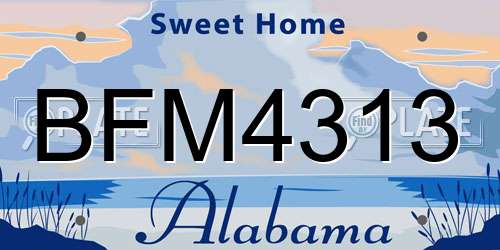 BFM4313 Alabama License Plate