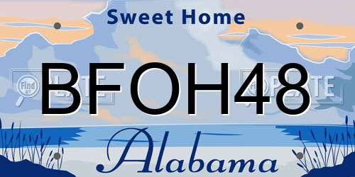 BFOH48 Alabama License Plate