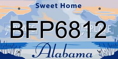 BFP6812 Alabama License Plate