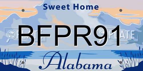BFPR91 Alabama License Plate