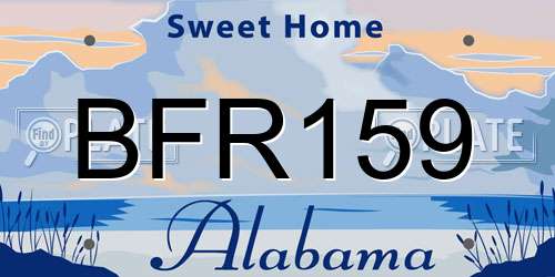 BFR159 Alabama License Plate