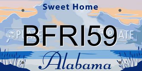 BFRI59 Alabama License Plate