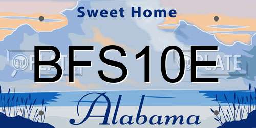 BFS10E Alabama License Plate