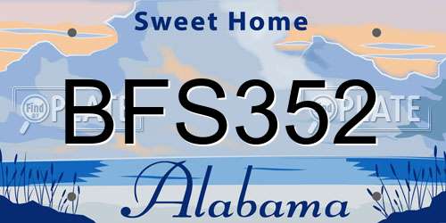 BFS352 Alabama License Plate