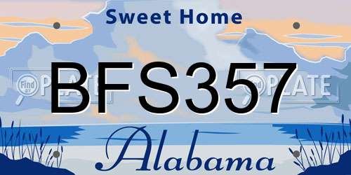 BFS357 Alabama License Plate