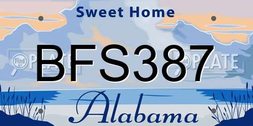 BFS387 Alabama License Plate