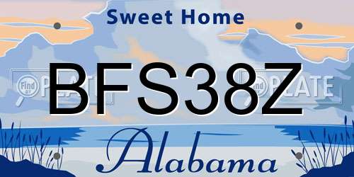 BFS38Z Alabama License Plate