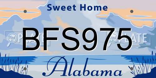 BFS975 Alabama License Plate