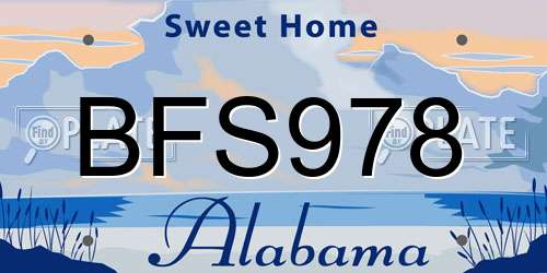 BFS978 Alabama License Plate