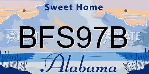 BFS97B Alabama License Plate