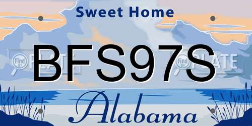 BFS97S Alabama License Plate