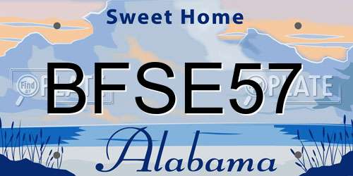 BFSE57 Alabama License Plate