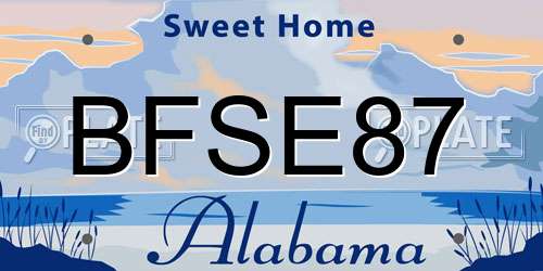 BFSE87 Alabama License Plate