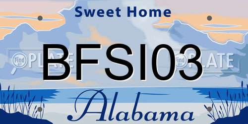BFSI03 Alabama License Plate