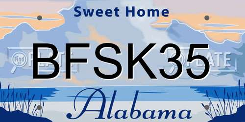 BFSK35 Alabama License Plate