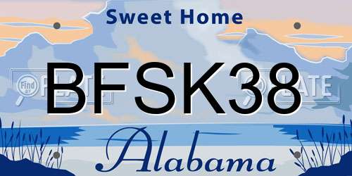 BFSK38 Alabama License Plate