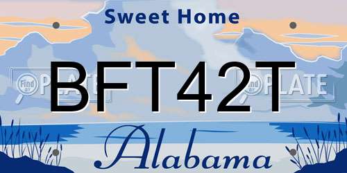 BFT42T Alabama License Plate