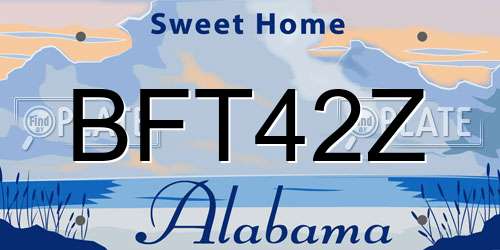 BFT42Z Alabama License Plate