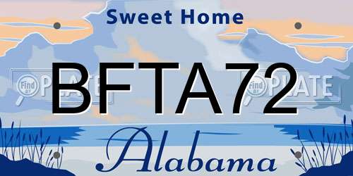 BFTA72 Alabama License Plate