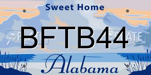 BFTB44 Alabama License Plate