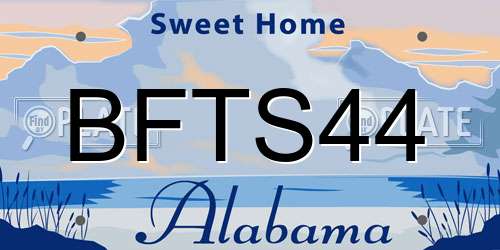 BFTS44 Alabama License Plate