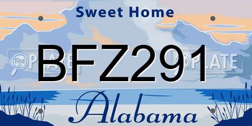 BFZ291 Alabama License Plate