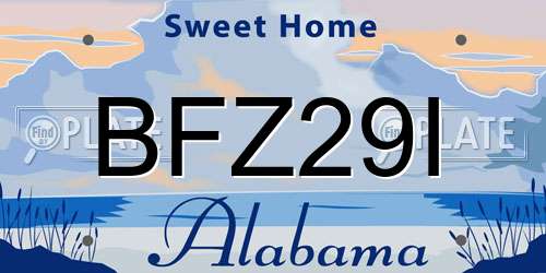 BFZ29I Alabama License Plate