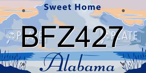 BFZ427 Alabama License Plate
