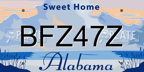 BFZ47Z Alabama License Plate