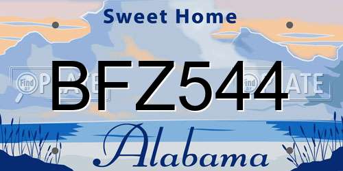 BFZ544 Alabama License Plate