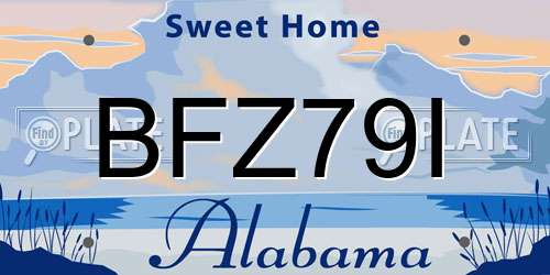 BFZ79I Alabama License Plate